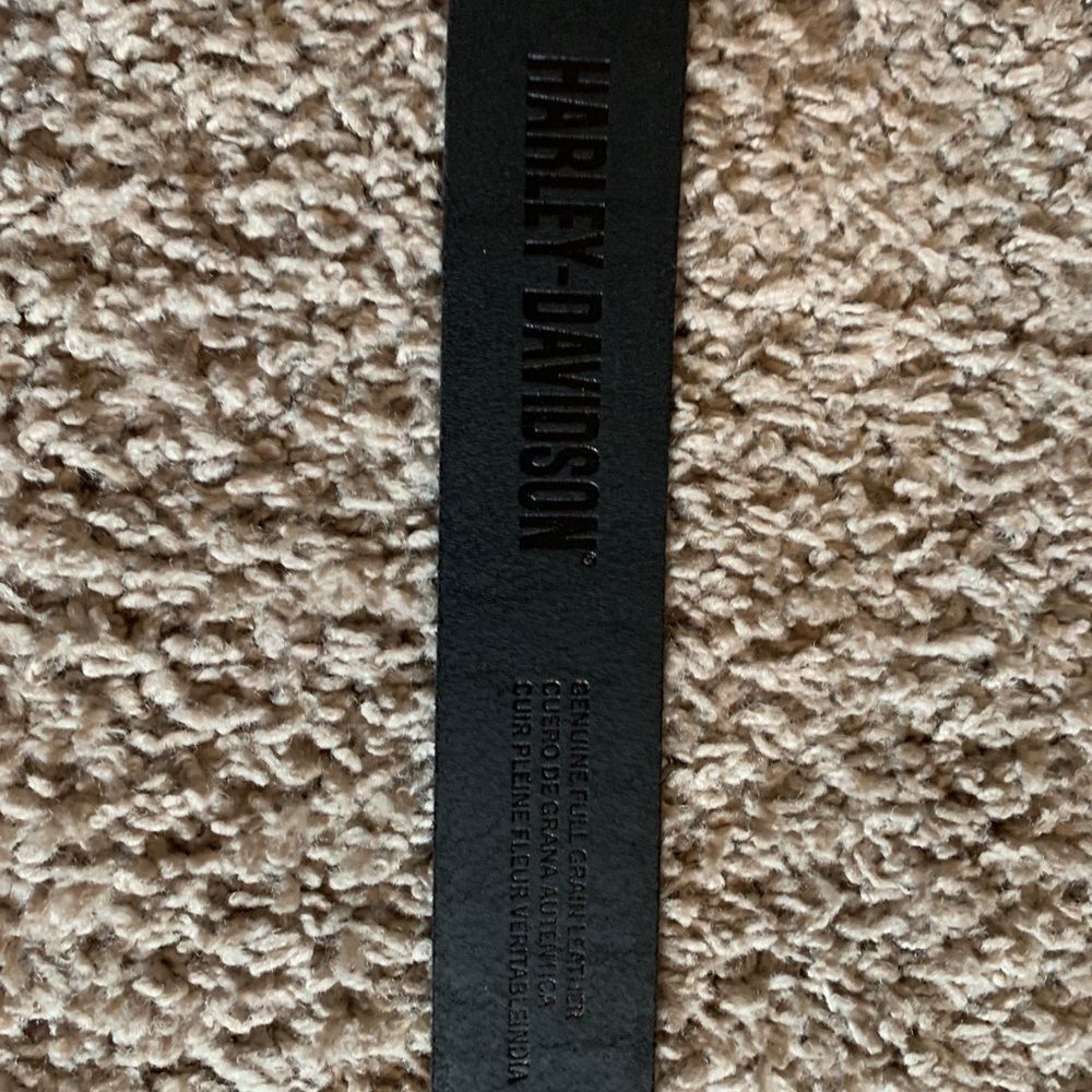 Harley-Davidson Men's XL 42/44 Embossed Genuine‎ Leather Belt, Black New - Picture 6 of 9